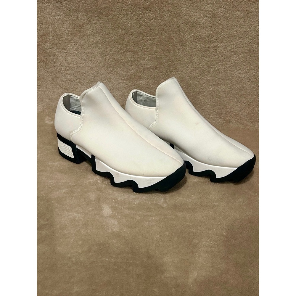 iRi NYC WES I White Neoprene Slip On Platform Sneakers Shoes Womens Size 38